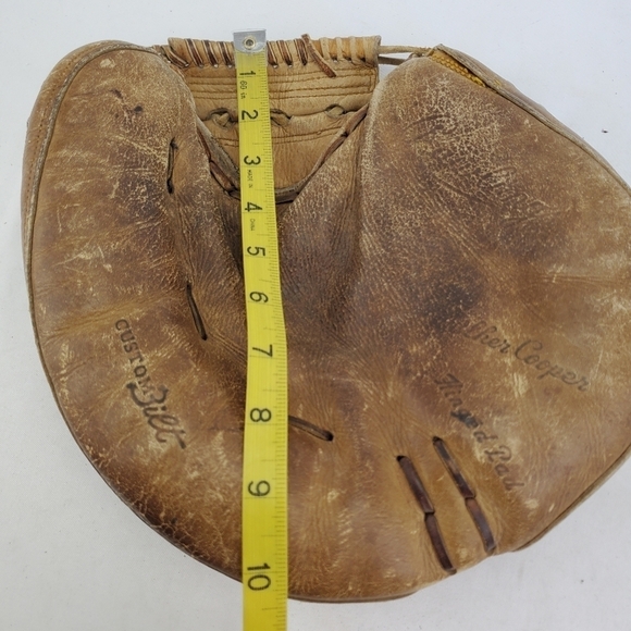 RAWLINGS Catcher Mitt Walker Cooper 10.5” RHT Leather Baseball Glove VTG 50s 60s - Picture 14 of 16